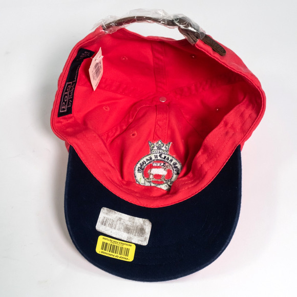 Polo Ralph Lauren Vintage Equestrian Embroidered Crest Hat Leather Strap NWT - Picture 10 of 13